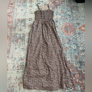 & Other Stories smocked floral ditsy print spaghetti strap midi dress